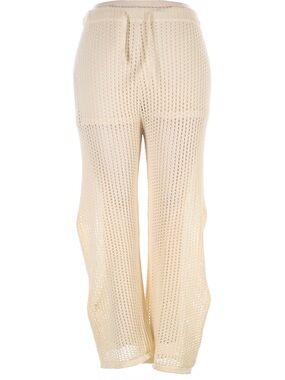 EARTHBOUND Cream Open-Knit Wide-Leg Pants